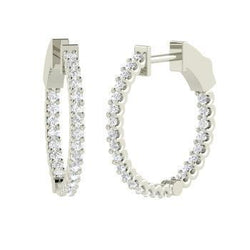 Boucles d'oreilles F Vvs1 pour femmes en or blanc 14K avec Réel diamants de 4,50 Carats