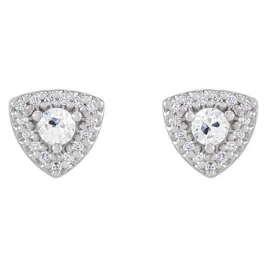 Boucles d'oreilles Halo Réel Diamond Stud Old Cut 4.50 Carats Bijoux en forme de triangle