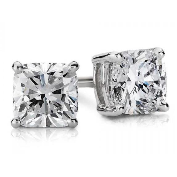 Boucles d'oreilles Réel diamants taille coussin étincelants 5.50 carats Or 14K