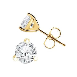 Boucles d'oreilles clous d'oreilles Naturel diamants Coupe Ronde 5.70 carats or jaune 14K