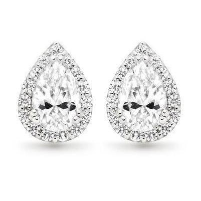 Boucles d'oreilles clous d'oreilles Naturel diamants taille poire et ronds de 4.90 cts en or 14 carats