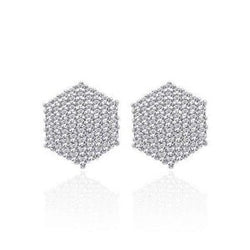 Boucles d'oreilles clous d'oreilles dames Réel diamants ronds taille brillant de 4.80 cts or blanc