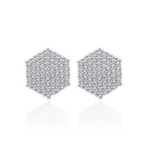 Boucles d'oreilles clous d'oreilles dames Réel diamants ronds taille brillant de 4.80 cts or blanc