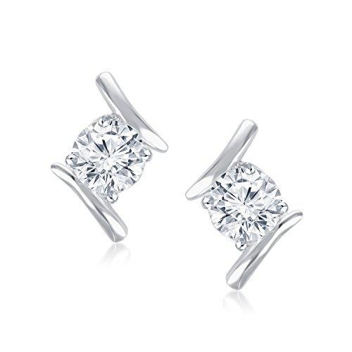 Boucles d'oreilles clous d'oreilles en or blanc 14 carats sertis clos de 1.90 ct avec Naturel diamants ronds neufs