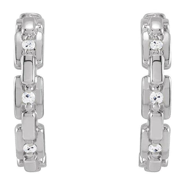 Boucles d'oreilles créoles ouvertes Réel diamant rond taille ancienne 5 carats style lien cubain