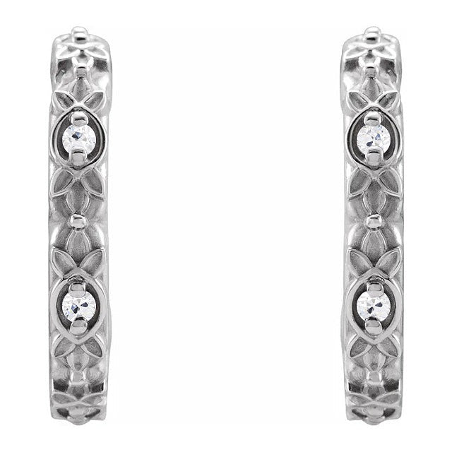 Boucles d'oreilles créoles ouvertes de style vintage Vieux mineur Réel Diamonds 4 Carats