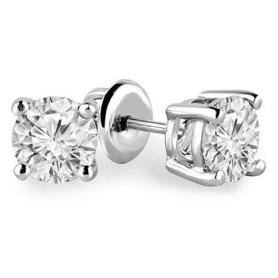 Boucles d'oreilles dames Réel diamants taille brillant de 4.50 cts en or blanc 14K