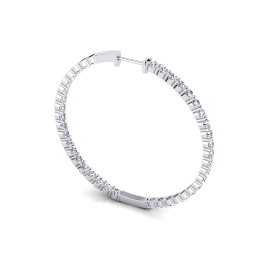 Boucles d'oreilles en Véritable diamant 8 carats, largeur 3 mm, diamètre 1,5 chacune en or