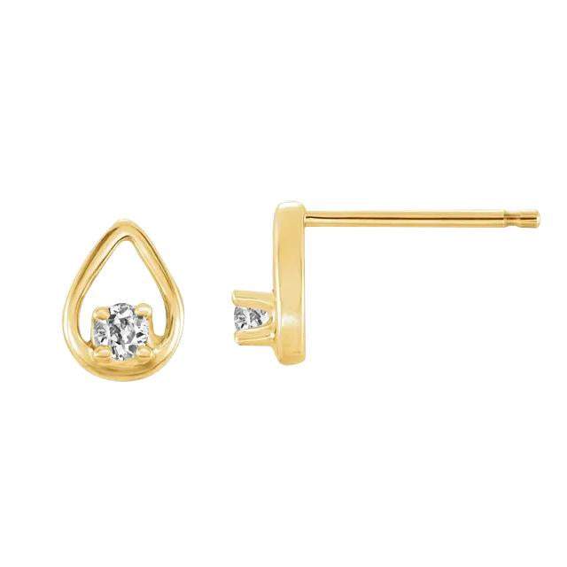 Boucles d'oreilles en Véritable diamant solitaire 1 carat en forme de larme