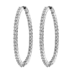 Boucles d'oreilles en or blanc 14K avec Réel diamants de 4,50 carats Nouveau