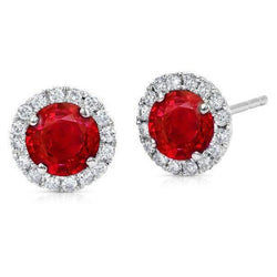 Boucles d'oreilles en or blanc 14k 3.50 ct.