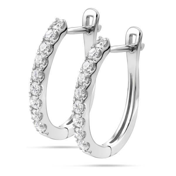Boucles d'oreilles en or massif avec Réel diamants ronds de 3 carats pour femmes
