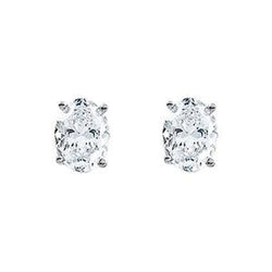 Boucles d'oreilles femme Réel diamant taille ovale 2 carats or blanc 14 carats neuf