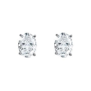 Boucles d'oreilles femme Réel diamant taille ovale 2 carats or blanc 14 carats neuf