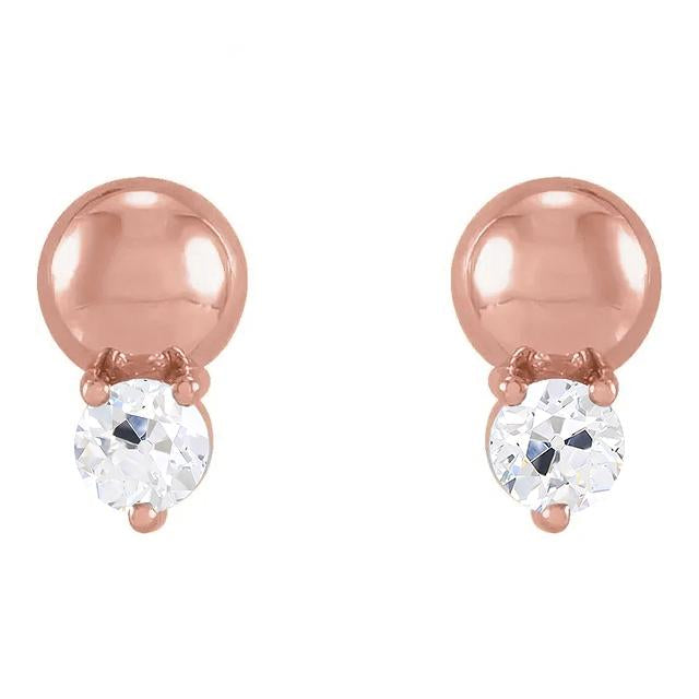 Boucles d'oreilles pendantes en Véritable diamant Push Backs 3 carats Vieux mineur Jewelry