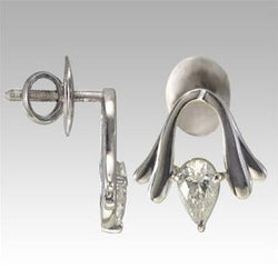 Boucles d'oreilles pour dames en Réel diamant taille poire sertie de griffes de 1.80 ct en or blanc