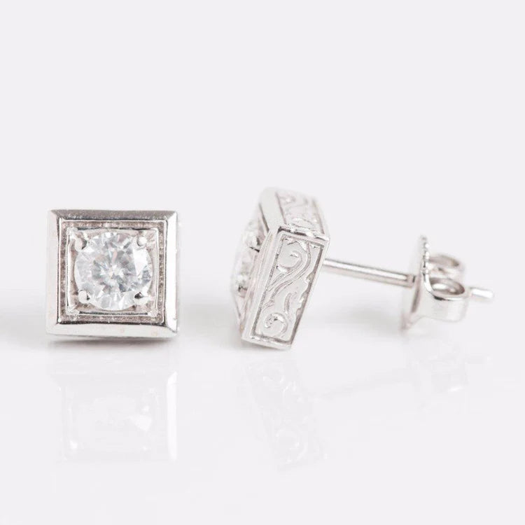 Boucles d'oreilles pour femme avec Réel diamants étincelants de 1.80 carat. or blanc 14K