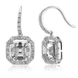 Boucles d'oreilles scintillantes 4 carats Réel diamants dames or blanc 14K