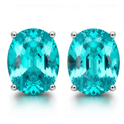 Boucles d'oreilles Paraiba intemporelles à taille ovale