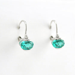 Boucles d'oreilles dormeuses ovales Paraiba