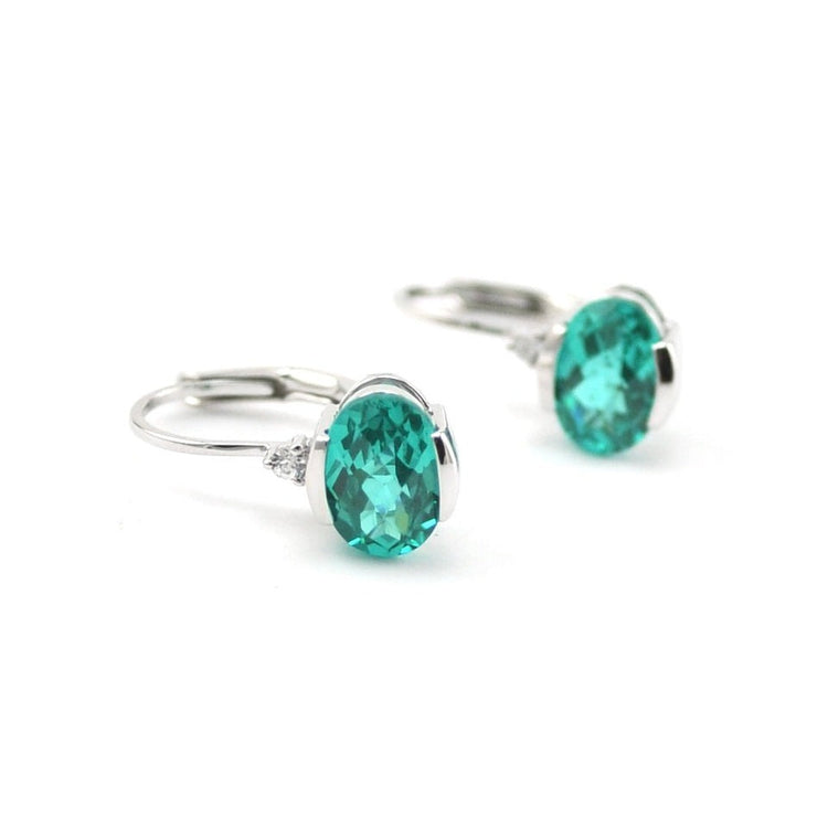 Boucles d'oreilles dormeuses ovales Paraiba