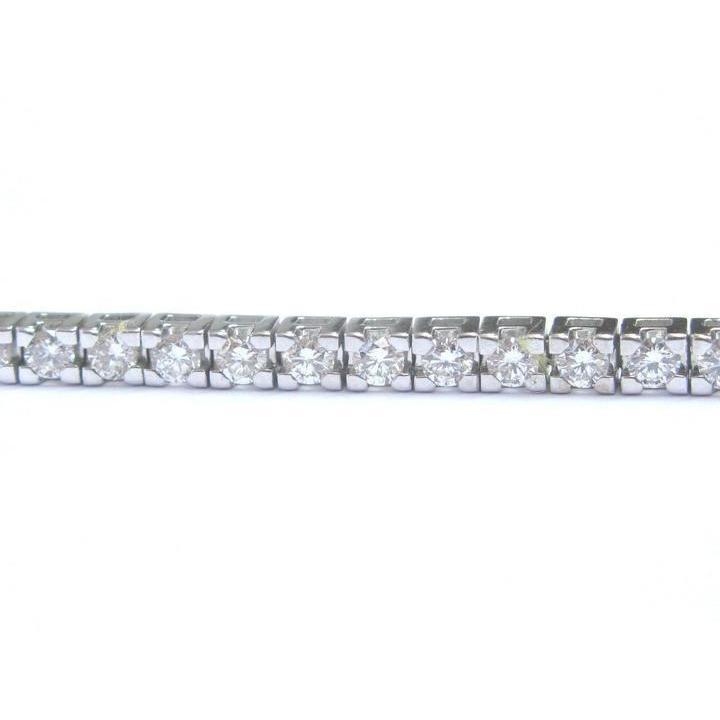 Bracelet À 8 Carats De Réel Diamants Ronds Bijoux À 14K D'Or Blanc Solide