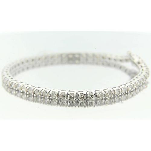 Bracelet Authentique Diamant Rond Serti Griffe 5.40 Carats 