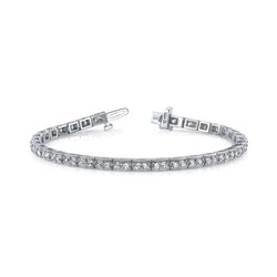 Bracelet Avec Double Vintage à 6,60 Carats De Réel Diamants Boîtes 14KD'Or Blanc