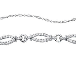 Bracelet Avec Liens De Style Ovale À 3,5 Ct De Naturel Diamants Ronds 14K D'Or Blanc Solide