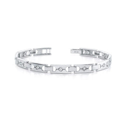 Bracelet Avec Liens à Boucle Unique à 2,50 Ct De Naturel Diamants Ronds 14K D'Or Blanc