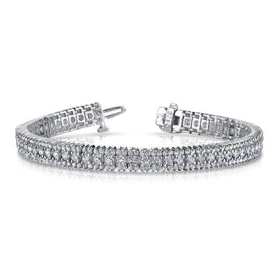 Bracelet Avece Griffes En Or Blanc À 11 Carats De Réel Diamants Ronds Brillants
