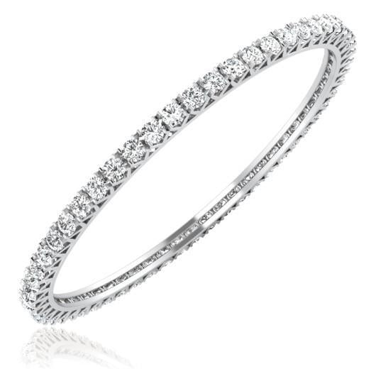 Bracelet Blanc de 12 Carats En Naturel Diamant De Taille Brillante Pour Femmes