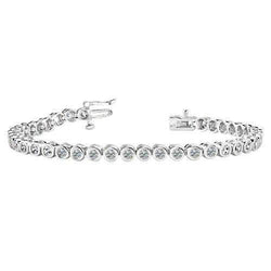 Bracelet De Tennis Pour Dames Avec Réel Diamants Taille Brillant Ronds 4.80 Carats WG 14K