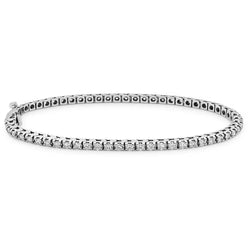 Bracelet De Tennis Réel Diamant Etincelant Pour Dame Serti De Griffes 3.10 Carats WG 14K
