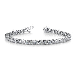 Bracelet De Tennis Serti De Griffes De Véritable Diamants Ronds De 16 Cts En Or Blanc 14K