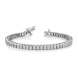 Bracelet De Tennis WG 14K Scintillant Demi-Lunette Serti De Réel Diamants De 4.56 Carats