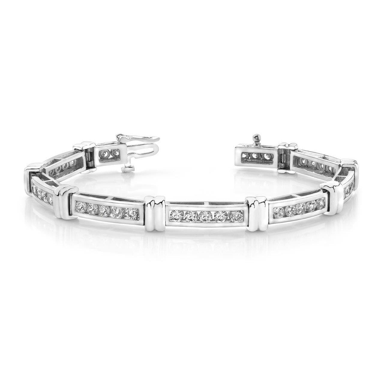 Bracelet De Véritable Diamants Sertis Canal Rond 4 Ct Bijoux En Or Blanc
