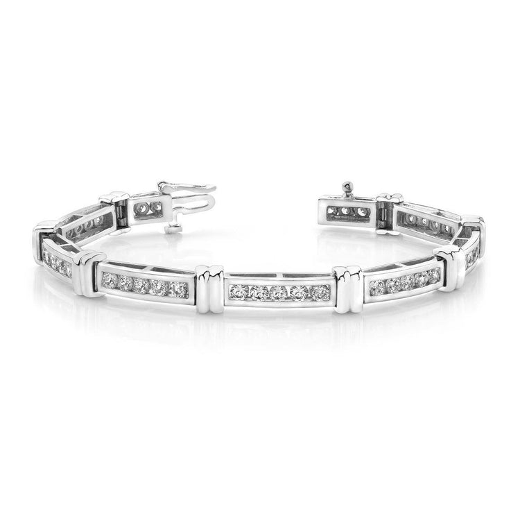 Bracelet De Véritable Diamants Sertis Canal Rond 4 Ct Bijoux En Or Blanc