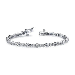 Bracelet Demi-Biseau à 7 Ct De Réel Diamants Ronds Étincelants Bijoux En Or Solide