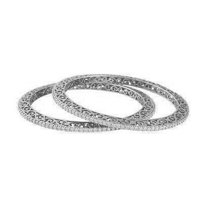 Bracelet En Or Blanc Avec Réel Diamant Rond De 3,50 Carats, Bijoux Pour Femme
