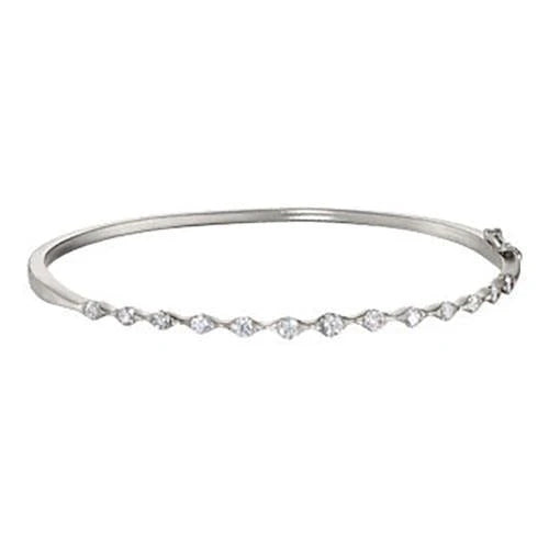 Bracelet En Or Blanc Avec Réel Diamants De Taille Ronde De 3,25 Carats