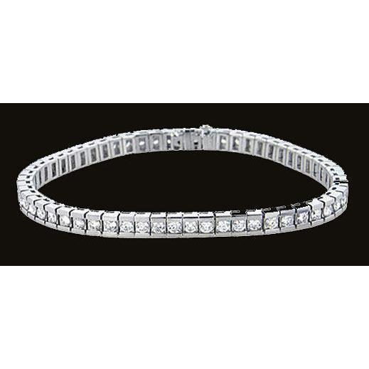 Bracelet En Or Blanc Et En Chaîne à 6,30 Carats De Véritable Diamants