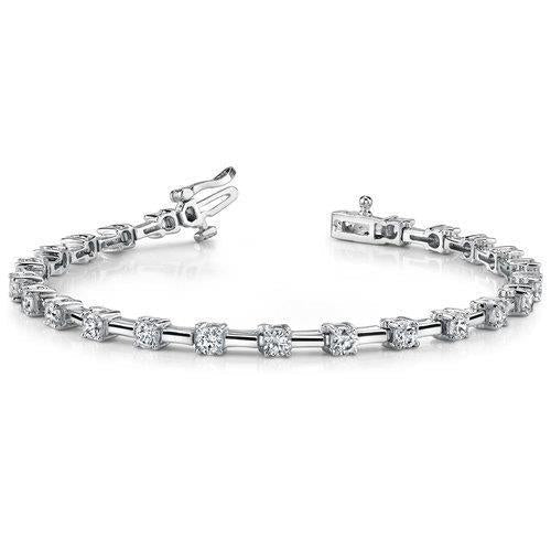 Bracelet En Or Blanc Pour Femme à 3,45 Carats De Naturel Diamants Ronds