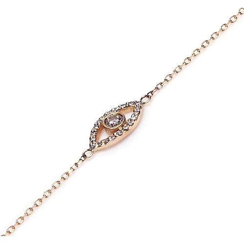 Bracelet En Or Jaune De 1,30 Carats Réel Diamant Serti D'une Lunette En Forme D'oeil Bijoux