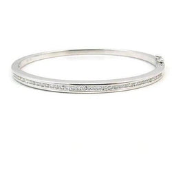Bracelet En Réel Diamant Rond De 3,60 Carats En Or Blanc 14K