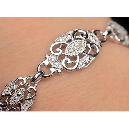 Bracelet Femme 5 Carats Naturel Diamant Blanc 14K