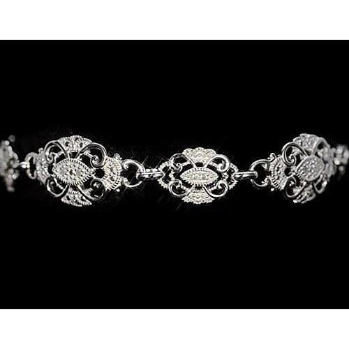 Bracelet Femme 5 Carats Naturel Diamant Bijoux 14K