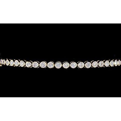Bracelet Femme Authentique Diamant 5 Carats Lunette Sertie 