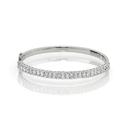 Bracelet Femme En Or Blanc de 14K Avec Réel Diamants De Taille Ovale De 6,75 Carats