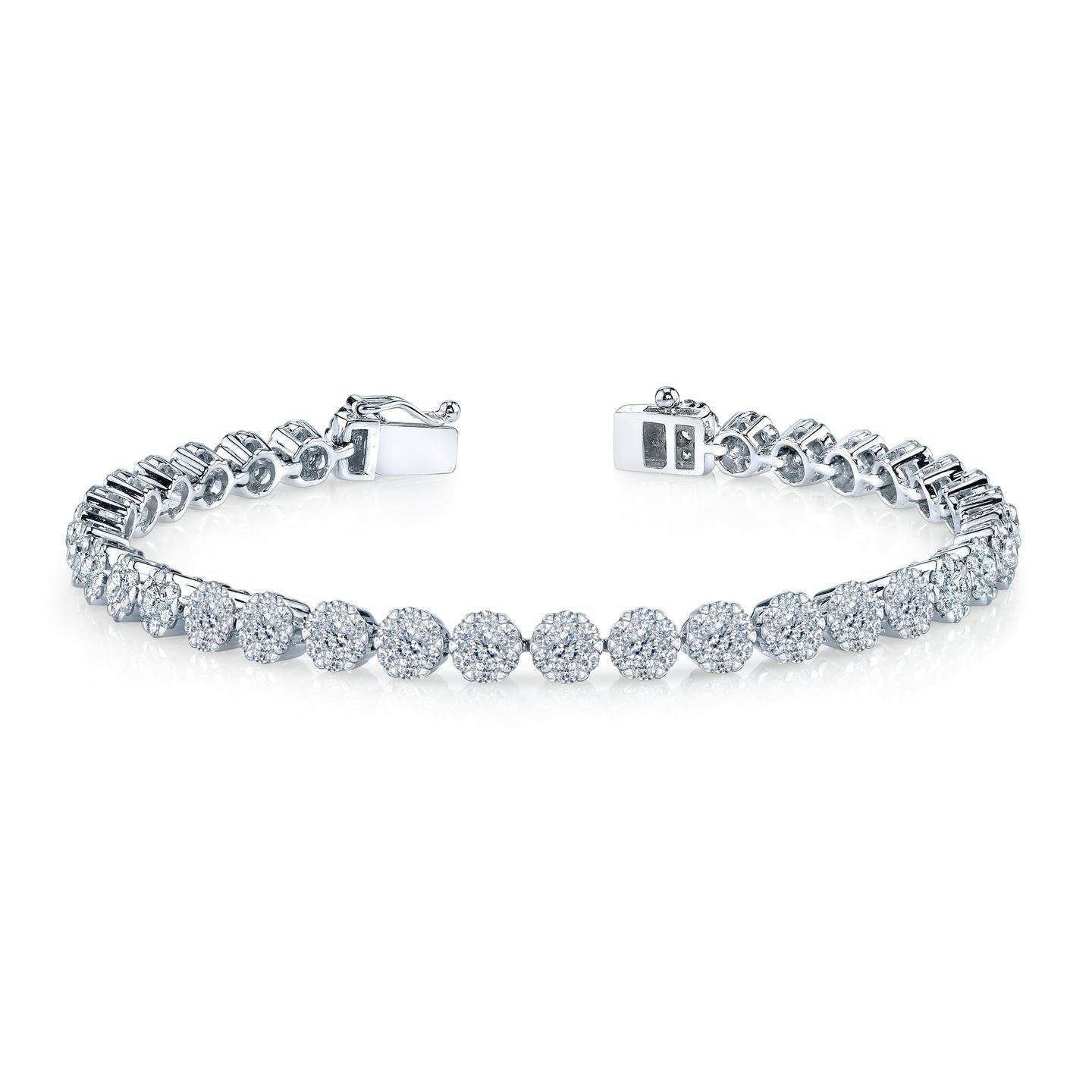 Bracelet Femme Véritable Diamants Taille Brillant 6 Carats WG 14K